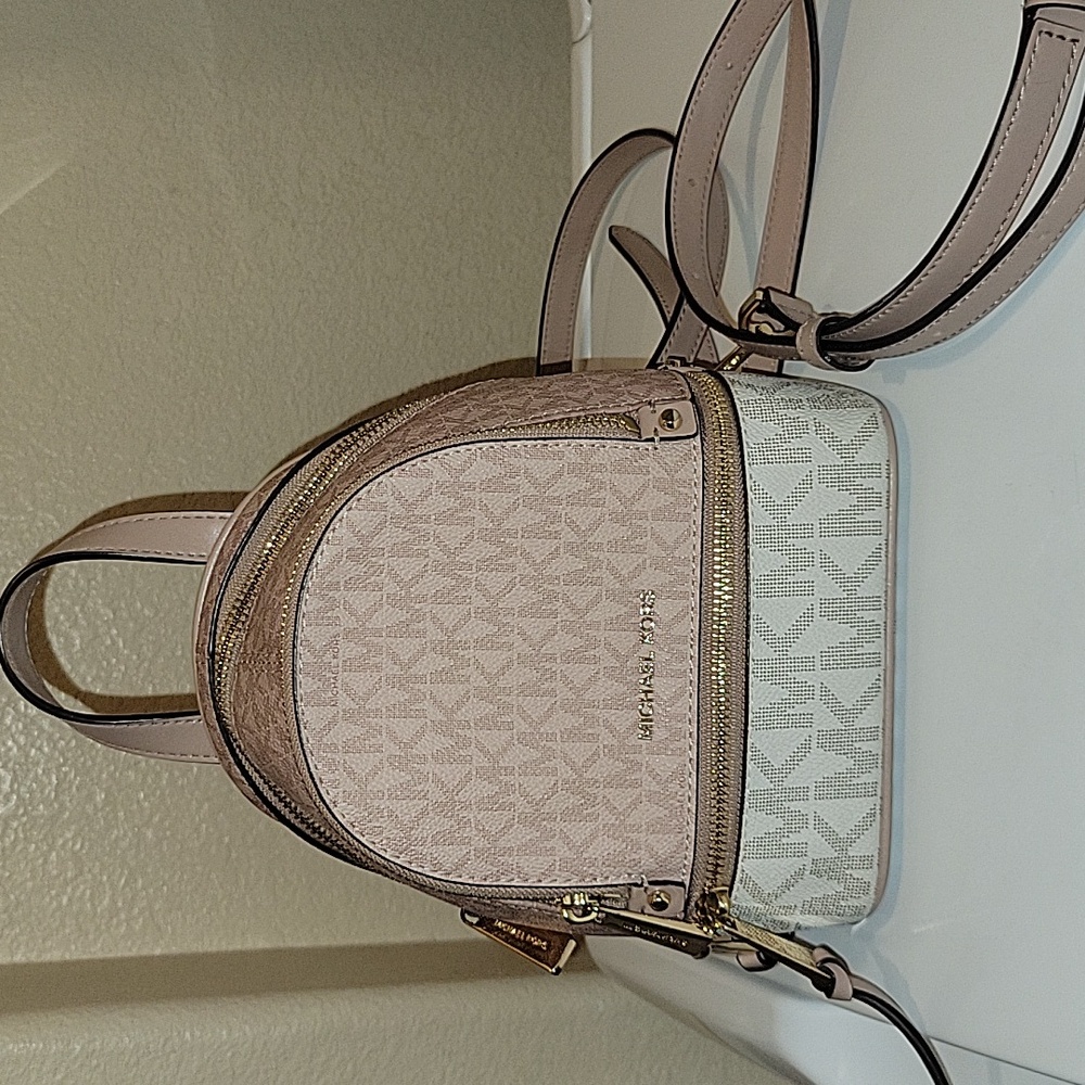 Michael Kors Blush Pink and Cream XS Backpack